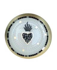 Vide poche rond Ex voto mosaique bleu