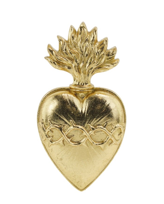 Ex voto doré coeur et ronces