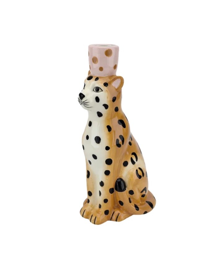 Bougeoir Leopard rose