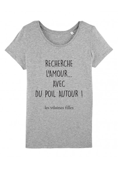 Tee-shirt col rond Recherche l'amour 