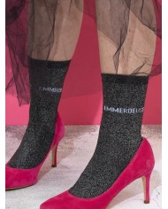 Chaussettes paillettes noir "emmerdeuse"