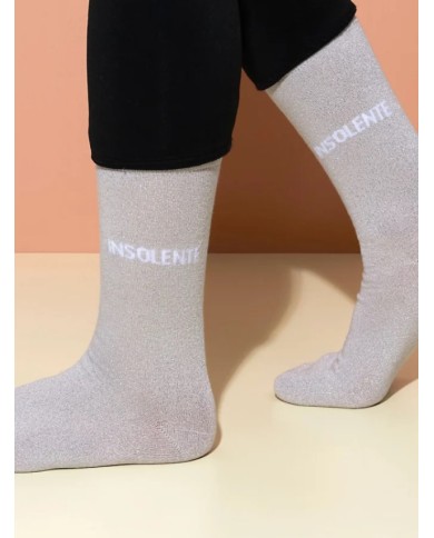 Chaussettes paillettes Gris "insolente"