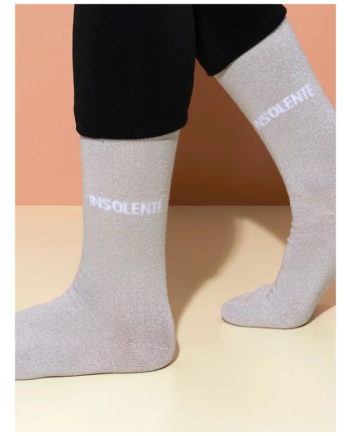 Chaussettes paillettes Gris "insolente"