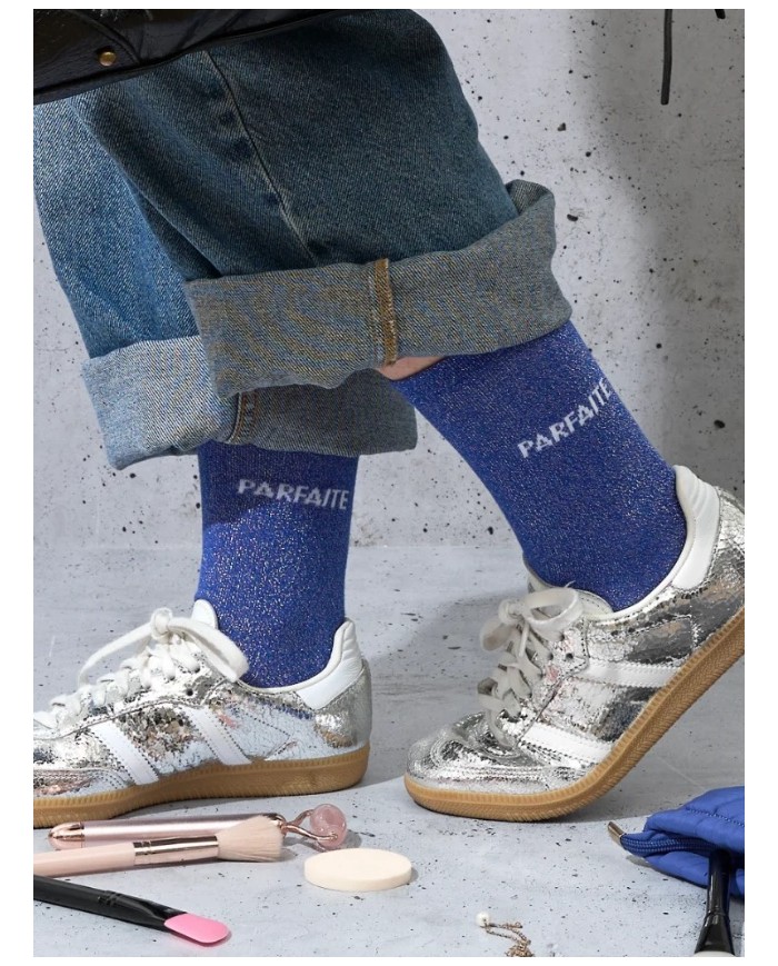 Chaussettes paillettes Bleu "Parfaite"