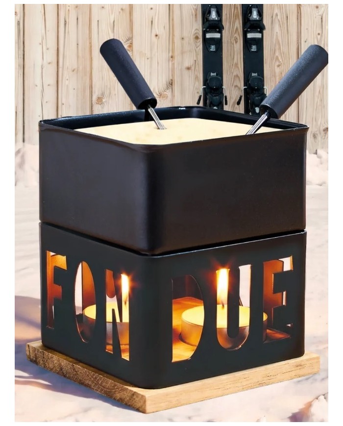 Fondue à la bougie DUO noir