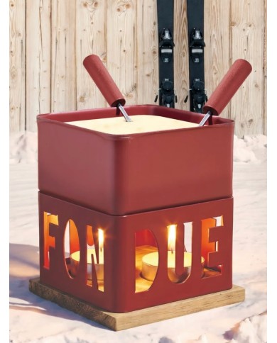 Fondue à la bougie DUO rouge