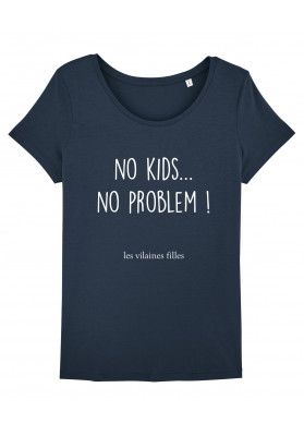 Tee-shirt col rond No kids no problem bio