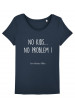 Tee-shirt col rond No kids no problem bio