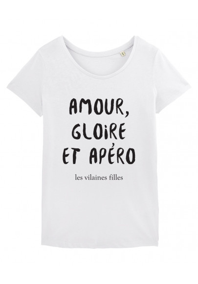 Tee-shirt col rond Amour gloire et apéro bio