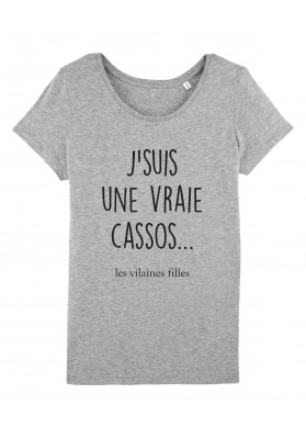 Tee-shirt col rond J'suis une vraie cassos bio