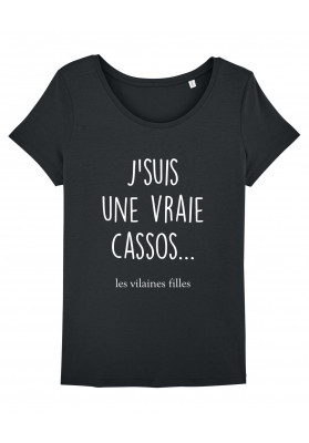 Tee-shirt col rond J'suis une vraie cassos bio