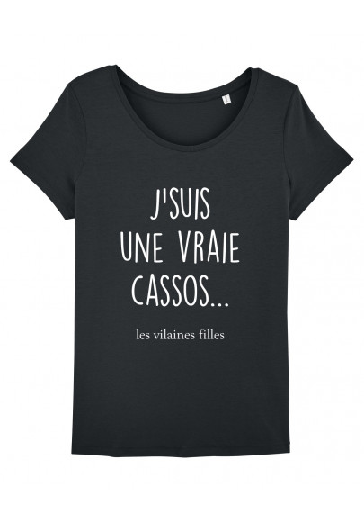 Tee-shirt col rond J'suis une vraie cassos bio