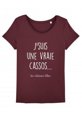 Tee-shirt col rond J'suis une vraie cassos bio