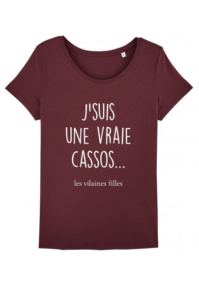 Tee-shirt col rond J'suis une vraie cassos bio