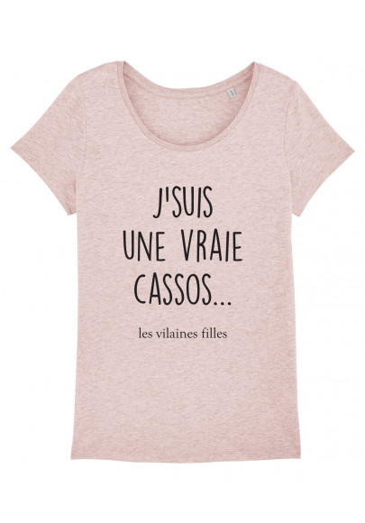 Tee-shirt col rond J'suis une vraie cassos bio