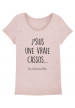 Tee-shirt col rond J'suis une vraie cassos bio