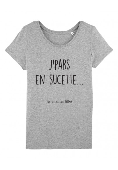 Tee-shirt col rond J'pars en sucette bio