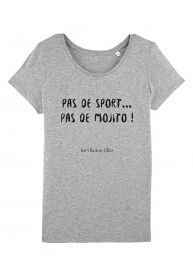 Tee-shirt col rond Pas de sport, pas de mojito bio