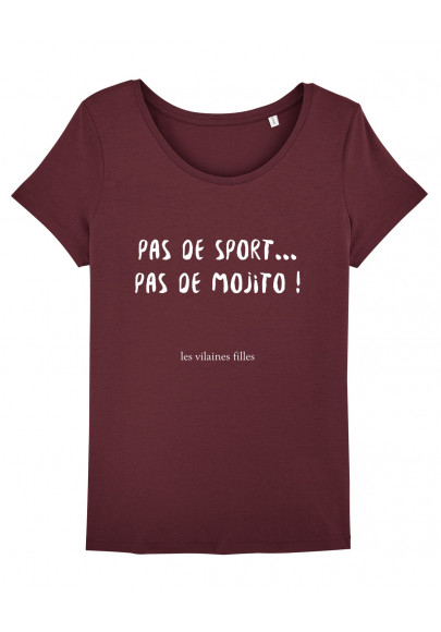 Tee-shirt col rond Pas de sport, pas de mojito bio