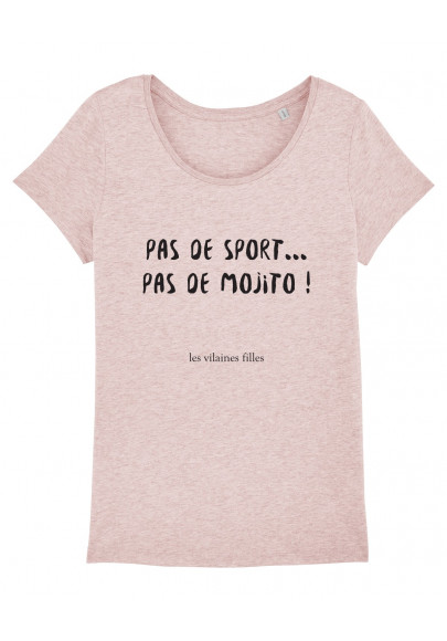 Tee-shirt col rond Pas de sport, pas de mojito bio
