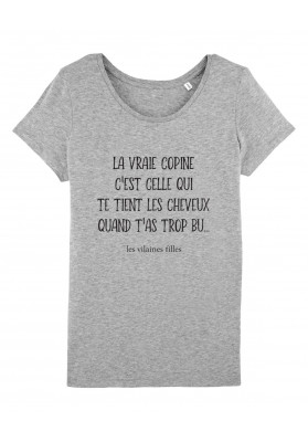 Tee-shirt col rond La vraie copine bio