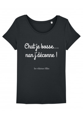 Tee-shirt col rond Chut je bosse bio