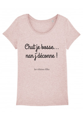 Tee-shirt col rond Chut je bosse bio