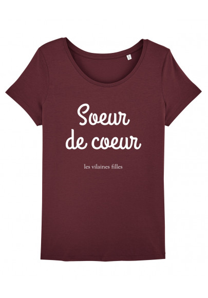 Tee-shirt col rond Soeur de coeur bio