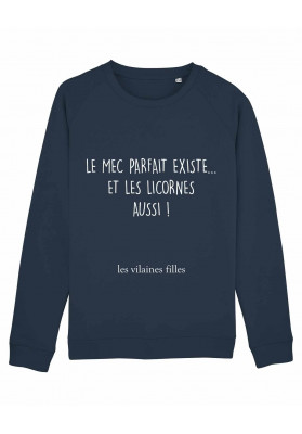 Sweat col rond Le mec parfait existe bio