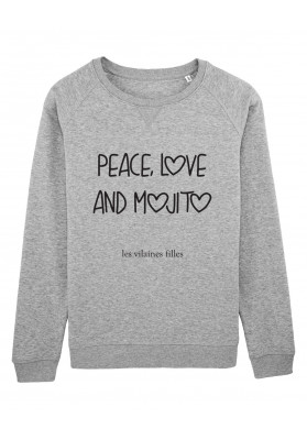 Sweat col rond Peace love and mojito bio