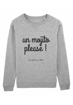 Sweat col rond Un mojito please bio