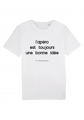 Tee-shirt homme  L'apero est toujours une bonne idee bio