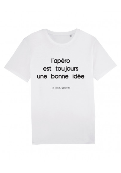 Tee-shirt homme  L'apero est toujours une bonne idee bio