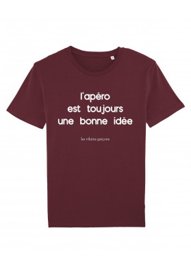 Tee-shirt homme  L'apero est toujours une bonne idee bio