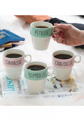 lot de 4 tasses empilables