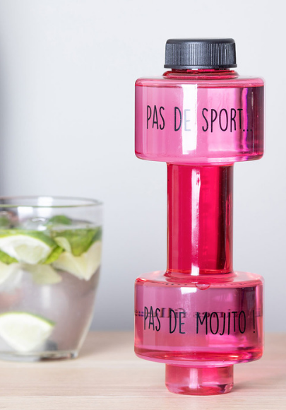 Gourde haltère Pas de sport pas de mojito