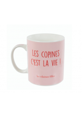 Les Vilaines Filles 39-VF-003 Mug Je ne suis pas têtue mais c'est vrai que  j'ai toujours raison Blanc noir rose et doré Porcelaine D - Cdiscount Maison