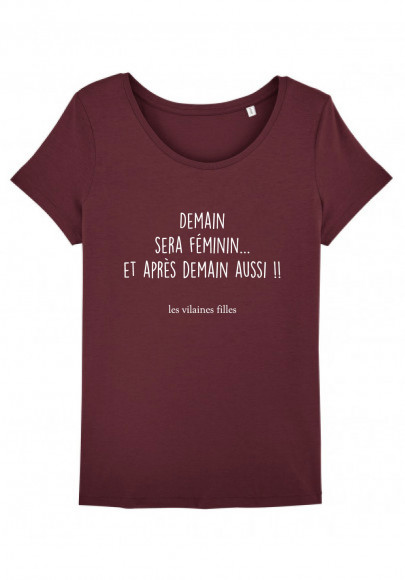 Tee-shirt col rond Demain sera féminin bio