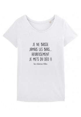 Tee-shirt col rond Je ne baisse jamais les bras bio