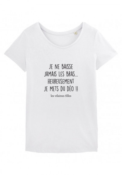 Tee-shirt col rond Je ne baisse jamais les bras bio