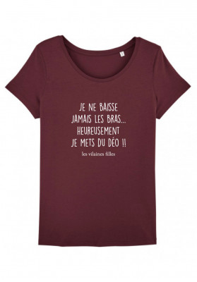 Tee-shirt col rond Je ne baisse jamais les bras bio