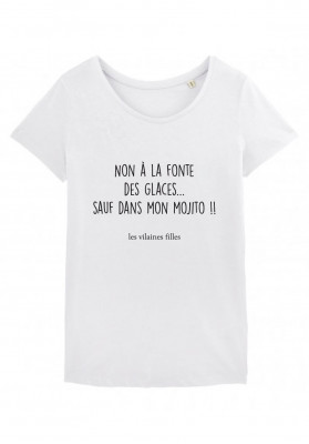 Tee-shirt col rond Non à la fonte des glaces sauf dans mon mojito bio