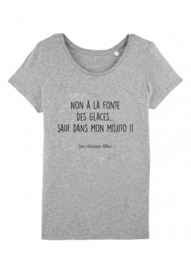 Tee-shirt col rond Non à la fonte des glaces sauf dans mon mojito bio