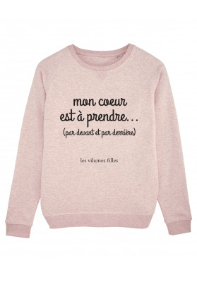 Sweat Coeur à prendre bio marque les vilaines filles