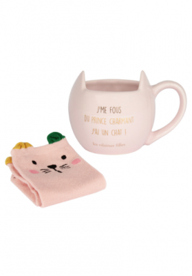 Coffret Mug et chaussettes chat