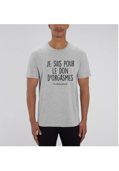 Tee-shirt homme Don d'orgasme bio marque les vilaines filles