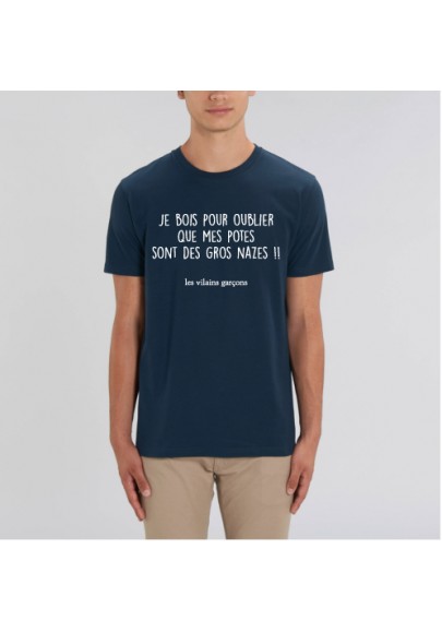 Tee-shirt homme Je bois pour oublier marque les vilaines filles humour