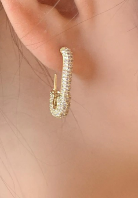 Boucle d'oreille ROCK épingle à nourrice