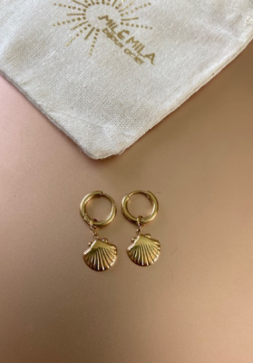 Boucles d'oreilles coquillage doré Mile mila