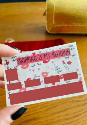 Sticker pour cb Shopping is my religion